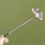 Vintage Pearl Leaf Hair Clip Elegant Side Pin_Cwaha1224