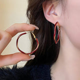 OIL DRIP SPIRAL VINTAGE EARRINGS_CWAJE2357