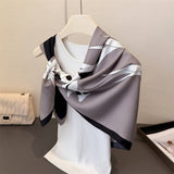 Retro Floral Faux Silk Square Neck Scarf_Cwasc03436