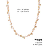 TEMPERAMENT GLASS PEARL NECKLACE EARRINGS SET_CWAJE2821