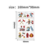 KIDS WATERPROOF FIRE TRUCK TATTOOS FOR SAFETY WEEK_CWMM8259