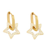 COLORFUL OIL DROP STAR SHAPED EARRINGS_CWAJE1011