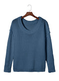 Solid Color Knit Loose Elongated Sleeve Turtleneck Sweater