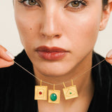 FASHIONABLE GOLDEN SQUARE ZIRCON NECKLACE_CWMM5701