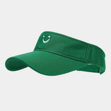 CUTE SMILE EMBROIDERED VISOR SUMMER SUN HAT_CWAH3289