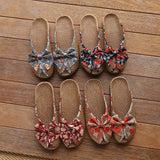 SUMMER WOVEN LINEN BOW MULES FOR HOME_CWSHF0194