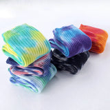 Women Double-Needle Tie-Dyeing Mid-Tube Socks_Cwms0243