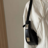 FASHION LOCK CRESCENT SHOULDER HANDBAG_CWAB0967