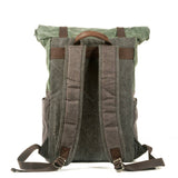 Vintage Waxed Canvas Hiking Backpack_Cwab5525