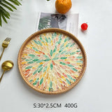 RATTAN FRUIT TRAY COFFEE TABLE SHELL TRAY_CWMM4534