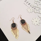 SIMPLE GEOMETRIC OVAL HOLLOW EARRINGS_CWAJE1853
