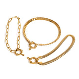 FASHION 18K GOLD STEEL PAPERCLIP HEART BRACELET_CWAJE4888