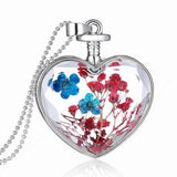 HEART CRYSTAL PLANT DRIED FLOWER NECKLACE_CWAJE2432
