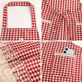 PLAID LACE PRINCESS APRON WITH POCKETS BULK_CWMM2042