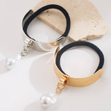 GOLD WATERDROP HEART PENDANT ELASTIC HAIR TIE_CWAHA6186