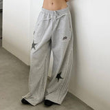 Star Print Pocket Patchwork Casual Pants