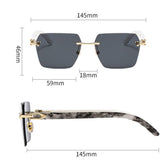 NEW POLYGON GRADIENT METAL SUNGLASSES LEOPARD HEAD_CWASG1183