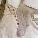 SOLID COLOR TWIST THICK WARM SOCKS_CWMS0879