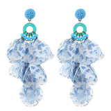 HANDMADE FLORAL TASSEL EARRINGS LONG BOLD DESIGN_CWMM6276