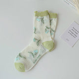 Women Thin Cute Three-Dimensional Flower Socks_Cwms0429