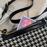 Houndstooth Fanny Belt Bag,Crossbody Bag_Cwab0915