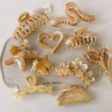 Brown Marble Starfish Claw Clip Trendy Hair Clip_Cwaha08256