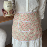 SMALL FRESH HALF LENGTH CANVAS FLORAL APRON_CWMM5843
