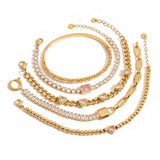 18K GOLD ZIRCON BRACELET IN STAINLESS STEEL_CWAJE4625