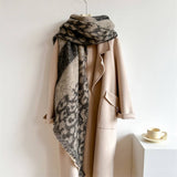 LEOPARD PRINT FUZZY SCARF THICK WARM FOR WOMEN_CWASC0988
