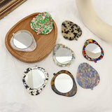 COMPACT ACETATE LEAF SHAPED MAKEUP MIRROR_CWMM6398