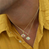 COLORFUL EVIL EYE PENDANT NECKLACE_CWMM5592