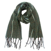STRIPED FRINGE SCARF WINTER KNITTED SHAWL_CWASC0880