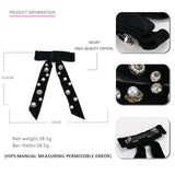 HANDMADE LONG RIBBON VELVET BOW HAIRPIN HEADDRESS_CWAHA4417