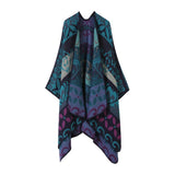 SHAWL SCARF KNITTED JACQUARD SLIT CAPE_CWASC2259