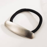 BRUSHED METAL GEOMETRIC ELASTIC HAIR TIE_CWAHA6245