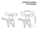 BOW FRENCH TASSEL PEARL EARRINGS_CWAJE1156