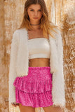 Womens Sequin Cake Short Skirt