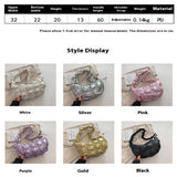 SILVER PUFFY CLOUD DUMPLING SHOULDER BAG_CUAB00511