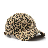 LEOPARD PRINT CURVED BRIM BASEBALL CAP STREET STYLE_CWAH1870