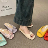 FLAT PEEP TOE SLIDE SANDALS FOR SUMMER_CWSHF0074