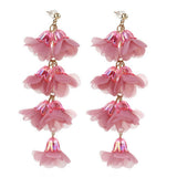 CRYSTAL FLOWER TASSEL EARRINGS ELEGANT LONG DROPS_CWMM6170