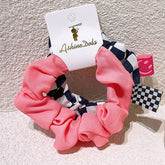 SIMPLE CHECKERED SOLID COLOR HAIR TIE_CWAHA0759