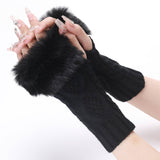 Simple Warm Diamond Fingerless Gloves_Cwag0102