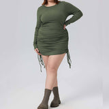 SLEEK ROUND NECK PULLOVER MINI DRESS_CWDMD6065