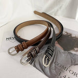 Vintage Silver Buckle Ladies All-Match Belt_Cwabe0664