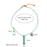 KNOTTED COTTON ROPE NECKLACE WITH FATIMA PENDANT_CWMM8855