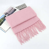 THICK MOHAIR SCARF WINTER TASSEL WRAP FOR WOMEN_CWASC1099