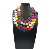 Vintage Colorful Ethnic Style Wooden Bead Necklace_Cwmm4738