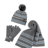 Winter Warm Outdoor Knitted Scarf Three-Piece Set_Cwmm2800