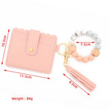 SILICONE BEAD WRISTLET WALLET WITH TASSEL_CWAB5002